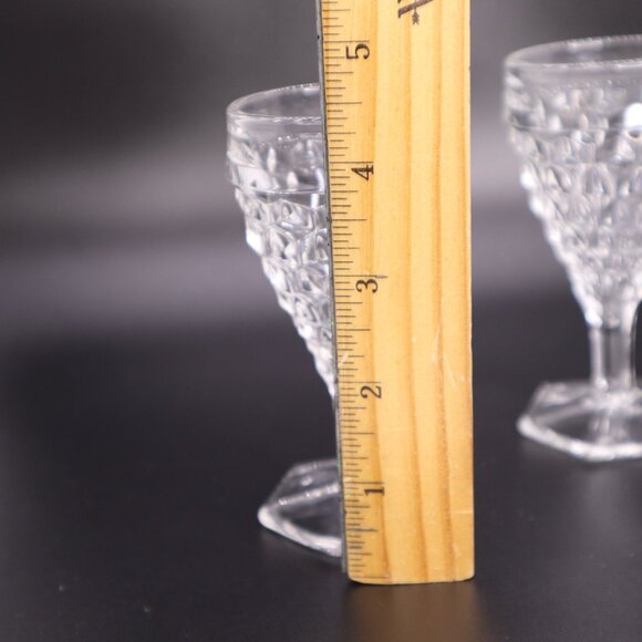 Fostoria American 4-1/2" Hexagon Footed 2oz Wine Glasses 2 pc set vintage - Picture 7 of 8